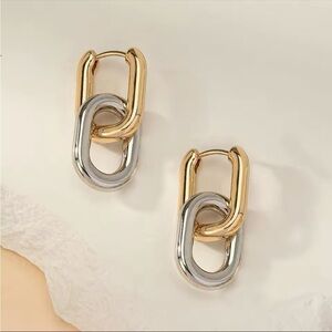 Square Earrings Gold Silver Geometric Square Hoop Earrings for Women Huggie Drop
